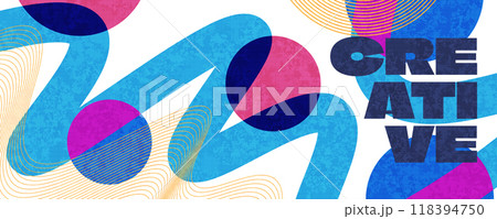 Creative Cover or Banner Design Template with Colorful and Minimal Style for Identity, Branding, Advertising or Promotion. Abstract Layout Design with Texture Effect Creative Cover or Banner Design Template with Colorful and Minimal Style for Identity, Branding, Advertising or Promotion. Abstract Layout Design with Texture Effect 118394750