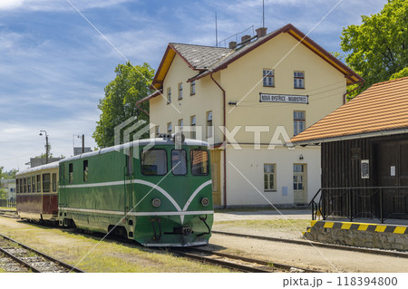 Narrow gauge railway Jindrichuv Hradec to Nova Bystrice, station Nova Bystrice, Czech Republic Narrow gauge railway Jindrichuv Hradec to Nova Bystrice, station Nova Bystrice, Czech Republic 118394800
