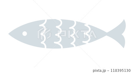 北欧風イラスト・魚(灰色・グレーver.) 118395130