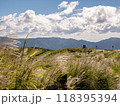すすきの草原から望む山の風景 118395394