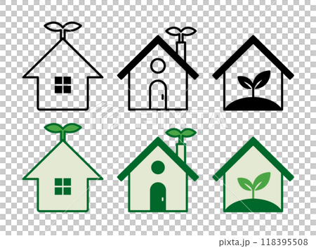 Set of 6 house-shaped eco marks 118395508