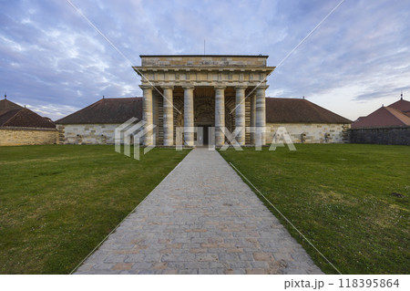 Royal salt work complex in Arc-et-Senans, UNESCO World Heritage Site, Franche Comte, France 118395864
