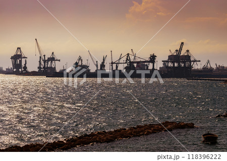 Port and industrial zone in Taranto, Apulia, Italy Port and industrial zone in Taranto, Apulia, Italy 118396222