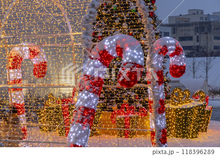 Christmas tree near shopping mall, Prague, Czech Republic 118396289