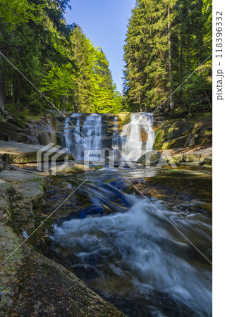 Waterfall Mumlava near Harachov, Giant Mountains (Krkonose), Eastern Bohemia, Czech Republic 118396332