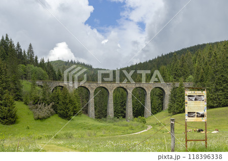 Railway bridge Chramossky viadukt near Telgart, Horehronie, Slovakia 118396338
