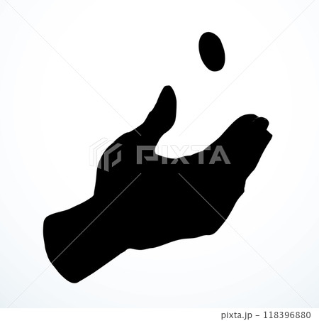 Vector drawing. The hand draws lots Vector drawing. The hand draws lots 118396880