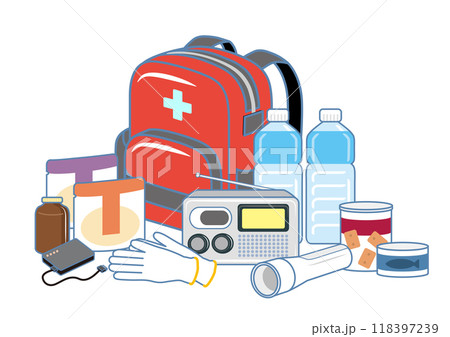 非常持ち出し袋、リュックのイラスト 118397239
