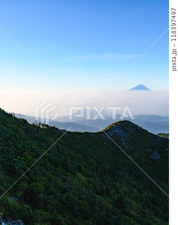 金峰山より望む早朝の富士山と雲海の絶景 118397497