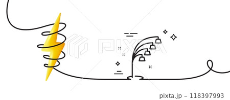 Floor lamp line icon. Continuous one line with curl. Stand light sign. Interior illuminate symbol. Floor lamp single outline ribbon. Loop curve with energy. Vector Floor lamp line icon. Continuous one line with curl. Stand light sign. Interior illuminate symbol. Floor lamp single outline ribbon. Loop curve with energy. Vector 118397993