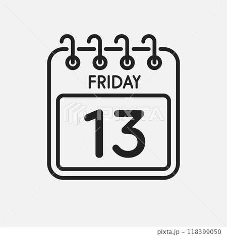 Icon calendar day week Friday 13 118399050