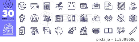 Accounting, Card and Realtor line icons pack. Employee hand, Loan percent, Book web icon. Savings tax, Tested stamp, Diesel station pictogram. Opened gift, Security confirmed, Loyalty program. Vector Accounting, Card and Realtor line icons pack. Employee hand, Loan percent, Book web icon. Savings tax, Tested stamp, Diesel station pictogram. Opened gift, Security confirmed, Loyalty program. Vector 118399686