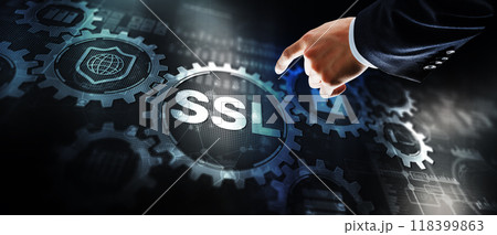 SSL Secure Sockets Layer concept. Secured communications concept SSL Secure Sockets Layer concept. Secured communications concept 118399863