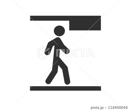 Safety sign watch your head icon symbol. Mind your head caution info. Vector illustration image. 118400048