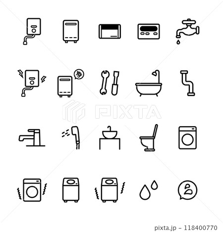 水回りのアイコンセット 水回りのアイコンセット 118400770