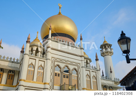 青空に輝く金色のモスク 118402308