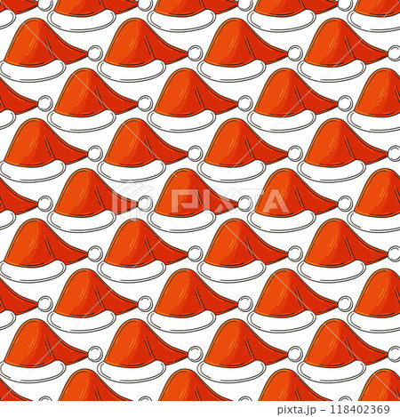 Christmas background. Seamless pattern in hand draw style Christmas background. Seamless pattern in hand draw style 118402369