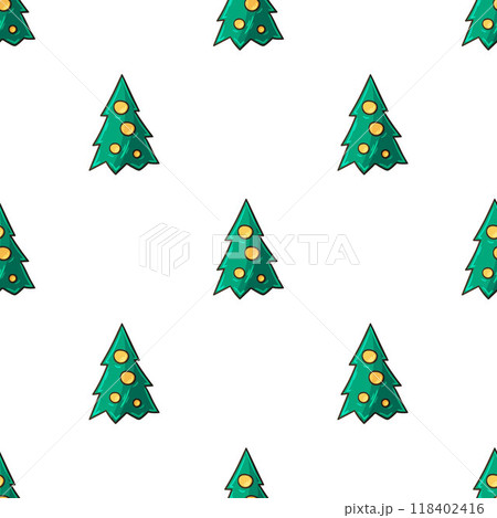 Christmas holidays. Seamless pattern in hand draw style Christmas holidays. Seamless pattern in hand draw style 118402416