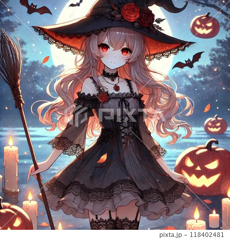 ハロウィンのかわいい魔女のイラスト素材 [118402481] - PIXTA