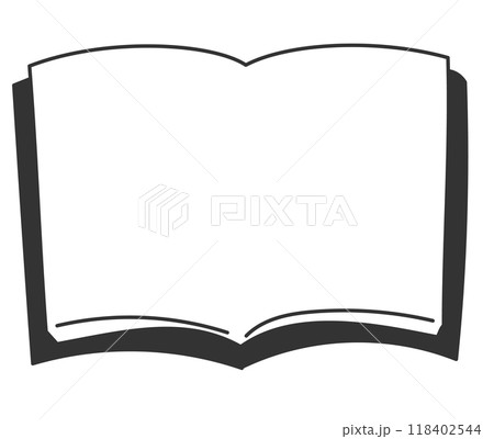 開いた本のタイトルフレーム 白黒 開いた本のタイトルフレーム 白黒 118402544
