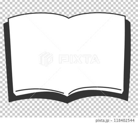 開いた本のタイトルフレーム 白黒 開いた本のタイトルフレーム 白黒 118402544