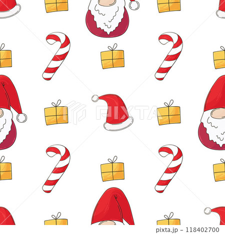 Christmas holidays. Seamless pattern in hand draw style 118402700