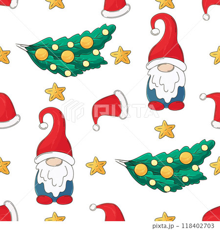Christmas holidays. Seamless pattern in hand draw style 118402703