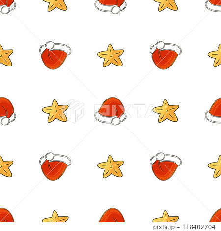 Christmas holidays. Seamless pattern in hand draw style 118402704