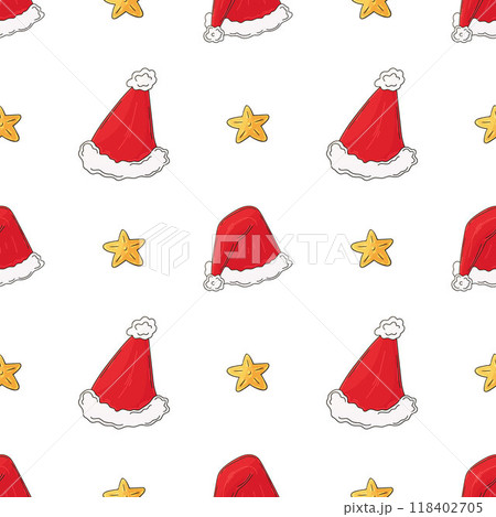 Christmas holidays. Seamless pattern in hand draw style Christmas holidays. Seamless pattern in hand draw style 118402705