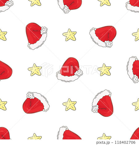 Christmas holidays. Seamless pattern in hand draw style Christmas holidays. Seamless pattern in hand draw style 118402706