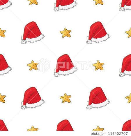 Christmas holidays. Seamless pattern in hand draw style 118402707