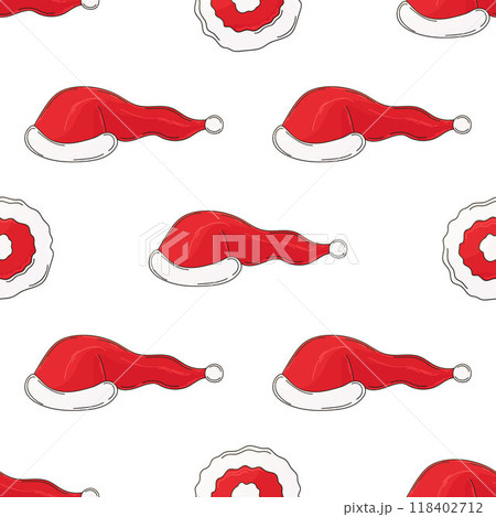 Christmas holidays. Seamless pattern in hand draw style Christmas holidays. Seamless pattern in hand draw style 118402712