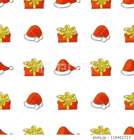 Christmas holidays. Seamless pattern in hand draw style 118402713