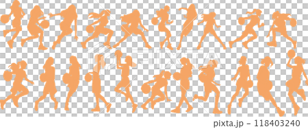 Illustration of a woman playing basketball 118403240