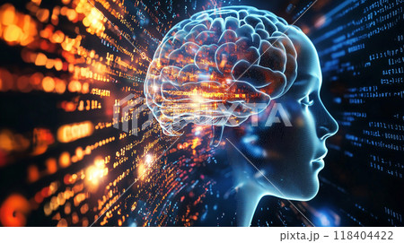 機械学習するAIのイメージ 機械学習するAIのイメージ 118404422