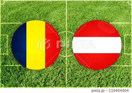 Romania vs Austria football match Romania vs Austria football match 118404804