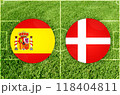 Spain vs Denmark football match 118404811