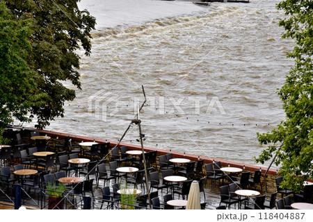 High water levelHigh water levels on Vltava, after storm Boris caused torrential floods in Europe, in Pragues on Vltava, after storm Boris caused torrential floods in Europe, in Prague, Czech Republic High water levelHigh water levels on Vltava, after storm Boris caused torrential floods in Europe, in Pragues on Vltava, after storm Boris caused torrential floods in Europe, in Prague, Czech Republic 118404887