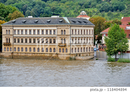 High water levelHigh water levels on Vltava, after storm Boris caused torrential floods in Europe, in Pragues on Vltava, after storm Boris caused torrential floods in Europe, in Prague, Czech Republic 118404894