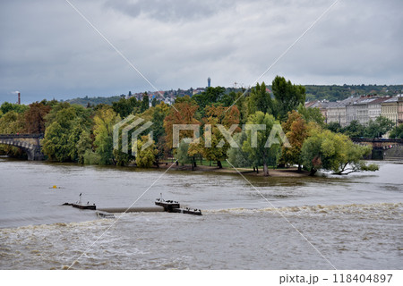High water levelHigh water levels on Vltava, after storm Boris caused torrential floods in Europe, in Pragues on Vltava, after storm Boris caused torrential floods in Europe, in Prague, Czech Republic 118404897
