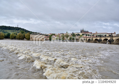 High water levelHigh water levels on Vltava, after storm Boris caused torrential floods in Europe, in Pragues on Vltava, after storm Boris caused torrential floods in Europe, in Prague, Czech Republic 118404920