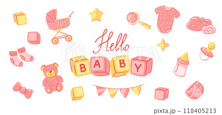 Baby shower frame. New born baby boy Happy Birthday. Baby shower frame. New born baby boy Happy Birthday. 118405213