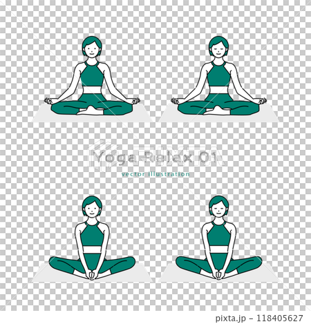 Simple line drawing of a woman doing yoga pose 01 Simple line drawing of a woman doing yoga pose 01 118405627