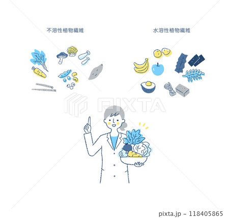 食物繊維について説明している栄養士の女性 118405865