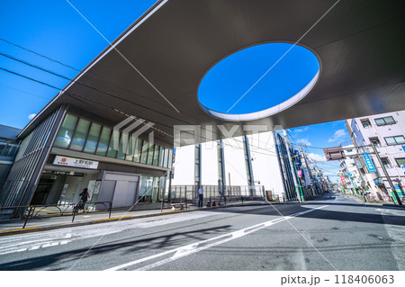 日本の東京都市景観 東急電鉄大井町線 上野毛駅 北口などを望む=9月14日 日本の東京都市景観 東急電鉄大井町線 上野毛駅 北口などを望む=9月14日 118406063