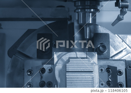 The multi axis hole drilling process 5-axis CNC milling machine. 118406105