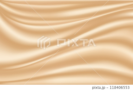 flowing piece of fabric with a tan color. smooth and silky texture. Vector illustration 118406553