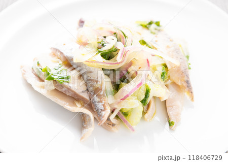 おいしい鯵と香味野菜のマリネ 118406729
