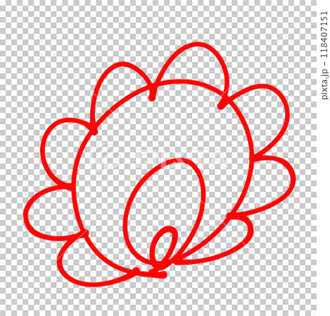 學校老師寫的紅花圈手繪線條畫插圖 118407151