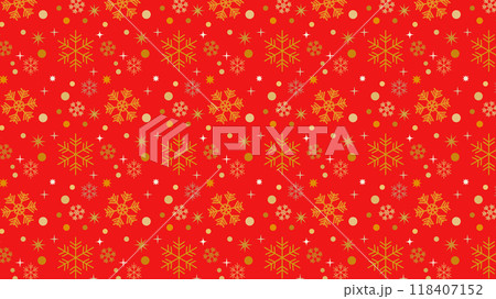 雪の結晶と赤背景の背景パターンイラスト 118407152